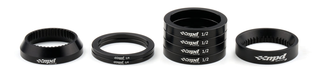 MPD RACING MPD87205 MPD Racing Axle Spacer System Spline Cone - 0.5 inch Wide, Aluminum, Black Anodized, 42 Spline for Sprint Cars - Part MPD87205