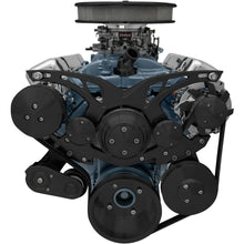 Load image into Gallery viewer, MARCH PERFORMANCE 13135-08 MARCH PERFORMANCE Pontiac V8 Style Track Serpentine Pulley Kit, Black Aluminum, 6-Rib Serpentine Belt