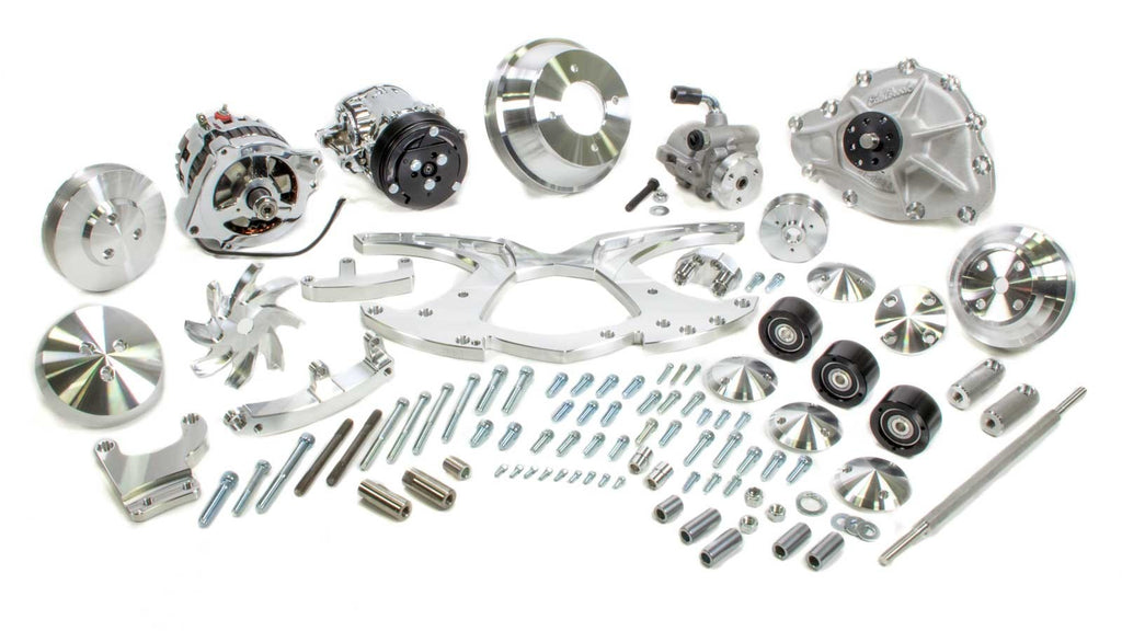 MARCH PERFORMANCE 13135 March Performance Pulley Kit for Pontiac V8 with 6-Rib Serpentine Belt - Aluminum with Clear Powder Coat