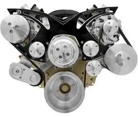 MARCH PERFORMANCE 16030-08 March Performance Oldsmobile Style Track Serpentine Pulley Kit with 6-Rib Aluminum Belt Drive