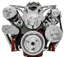 Load image into Gallery viewer, MARCH PERFORMANCE 21150-06 MARCH PERFORMANCE SBC Style Track Serpentine Pulley Kit with Power Steering, Chrome Finish - Part 21150-06