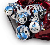 MARCH PERFORMANCE 21150 SBC Style Track Pulley Set Alt A/C with P/S