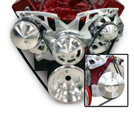 MARCH PERFORMANCE 21155 SBC Style Track Pulley Set w/Power Steering