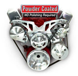 MARCH PERFORMANCE 21250 BBC Style Track Pulley Set Alt A/C with P/S