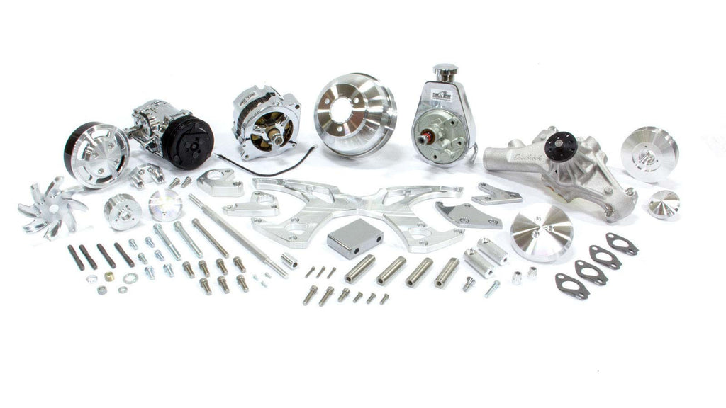 MARCH PERFORMANCE 21255 MARCH PERFORMANCE BBC Style Track Pulley System SWP for Short Water Pump and Big Block Chevy