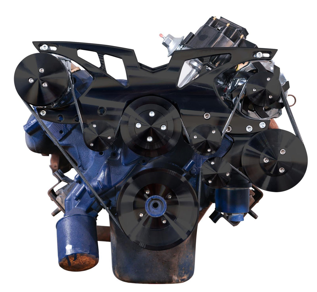 MARCH PERFORMANCE 21525-08 March Performance 21525-08 Cadillac V8 Style Track Serpentine Pulley Kit with Aluminum 6-Rib Drive System