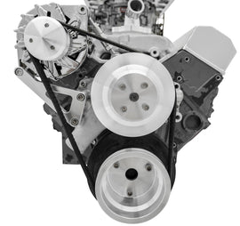 MARCH PERFORMANCE 22011-09 March Performance SBC Deluxe Custom Conversion Pulley Kit - 6-Rib Serpentine Aluminum with Clear Powder Coat for Small Block Chevy Engines