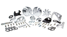 MARCH PERFORMANCE 22016 March Performance SBC Electric Water Pump Bracket Kit with 6-Rib Serpentine Aluminum Pulley for Small Block Chevy