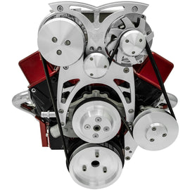 MARCH PERFORMANCE 22210 March Performance SBC Style Track Street Rod Serpentine Pulley Kit with Aluminum Construction