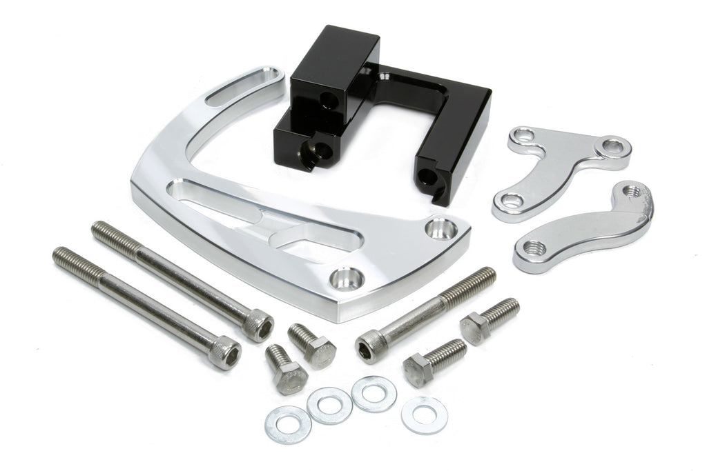 MARCH PERFORMANCE 23004 Chevy BB Power Steering Braket clear powder coat