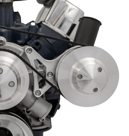 MARCH PERFORMANCE 30035-09 March Performance SBF Power Steering Pump Bracket for Small Block Ford - Driver Side Mount, Aluminum with Silver Powder Coat