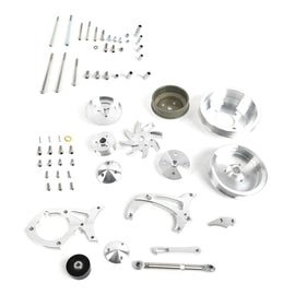 MARCH PERFORMANCE 30167 March Performance 30167 6-Rib Serpentine Aluminum Pulley Kit for Small Block Ford with AC