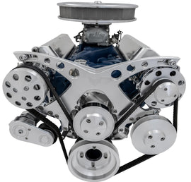 MARCH PERFORMANCE 30470 March Performance 30470 Small Block Ford 6-Rib Serpentine Pulley Kit with Aluminum and Clear Powder Coat Finish