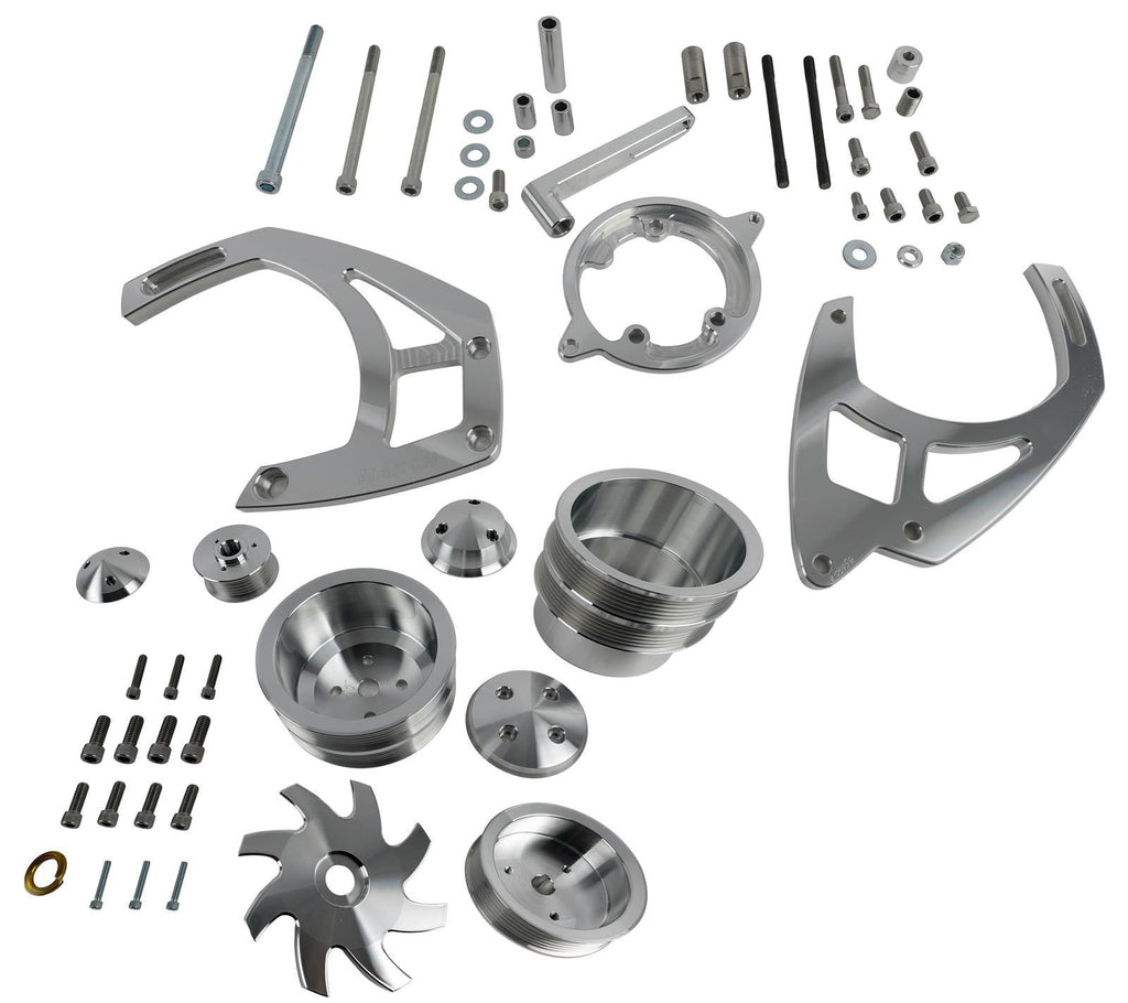 MARCH PERFORMANCE 55050 March Performance AMC V8 Ultra Serpentine Conversion Kit with 6-Rib Aluminum Pulley System