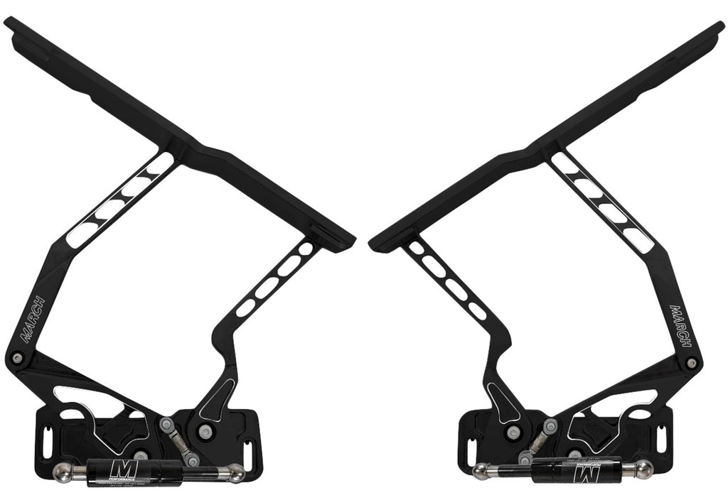 MARCH PERFORMANCE HH72CE-S-08 March Performance Black Aluminum Hood Hinges for 1968-1972 Chevrolet Chevelle – Pair