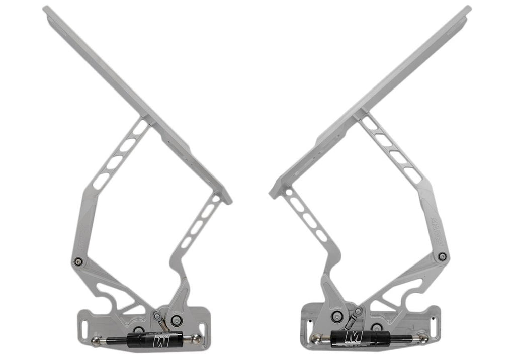 MARCH PERFORMANCE HH79FT-S-05 March Performance Hood Hinge Pair for 1973-1979 Ford Fullsize Trucks - Polished Aluminum, Adjustable with Bearings and Hardware