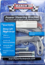 Load image into Gallery viewer, MARCH PERFORMANCE P80160-06 Power Steering Bracket SBC Chrome