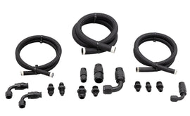 MARCH PERFORMANCE PS-LK-REM-08 March Performance Braided Power Steering Line Kit with Remote Reservoir in Black (Part Number PS-LK-REM-08)