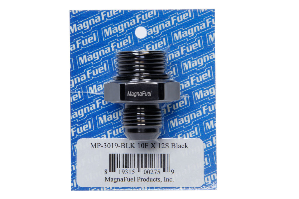 MAGNAFUEL/MAGNAFLOW FUEL SYSTEMS MP-3019-BLK #10an Flare to #12an Port Fitting Str. Black