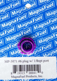 MAGNAFUEL/MAGNAFLOW FUEL SYSTEMS MP-3071 #6 O-Ring Port Plug w/1/8in NPT in Center