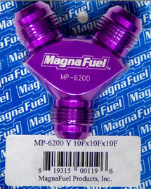 MAGNAFUEL/MAGNAFLOW FUEL SYSTEMS MP-6200 Y-Fitting - 3 #10an Male