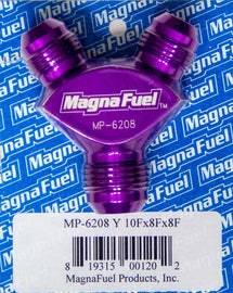 MAGNAFUEL/MAGNAFLOW FUEL SYSTEMS MP-6208 Y-Fitting - 1 #10an Male & 2 #8an