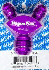 MAGNAFUEL/MAGNAFLOW FUEL SYSTEMS MP-6228 Y-Fitting - 1 #12an Male & 2 #8an Male