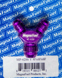 MAGNAFUEL/MAGNAFLOW FUEL SYSTEMS MP-6286 Y-Fitting - 2 #6 Male & 1 #8