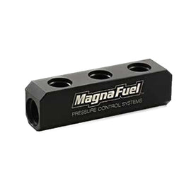 MAGNAFUEL/MAGNAFLOW FUEL SYSTEMS MP-7610-03-BLK 3-Port Fuel Log for Holley 12-803 Regulators