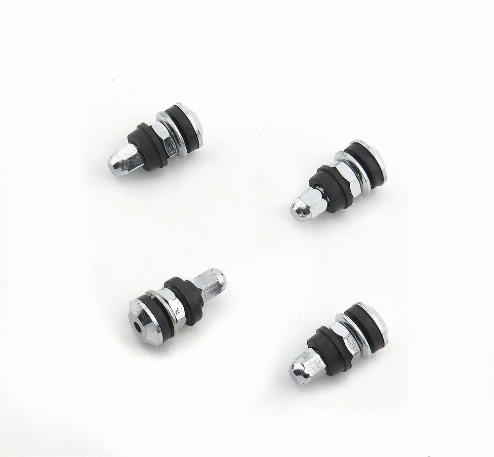 MR. GASKET 1957 Chrome Tire Valves (4pk) Short Screw-On Mount