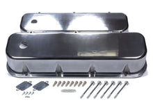 Load image into Gallery viewer, MR. GASKET 6858G BBC Cast Alm Valve Cover Set Tall w/Hole Polished