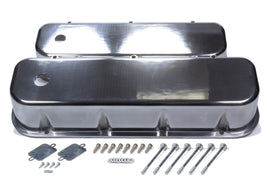 MR. GASKET 6858G BBC Cast Alm Valve Cover Set Tall w/Hole Polished