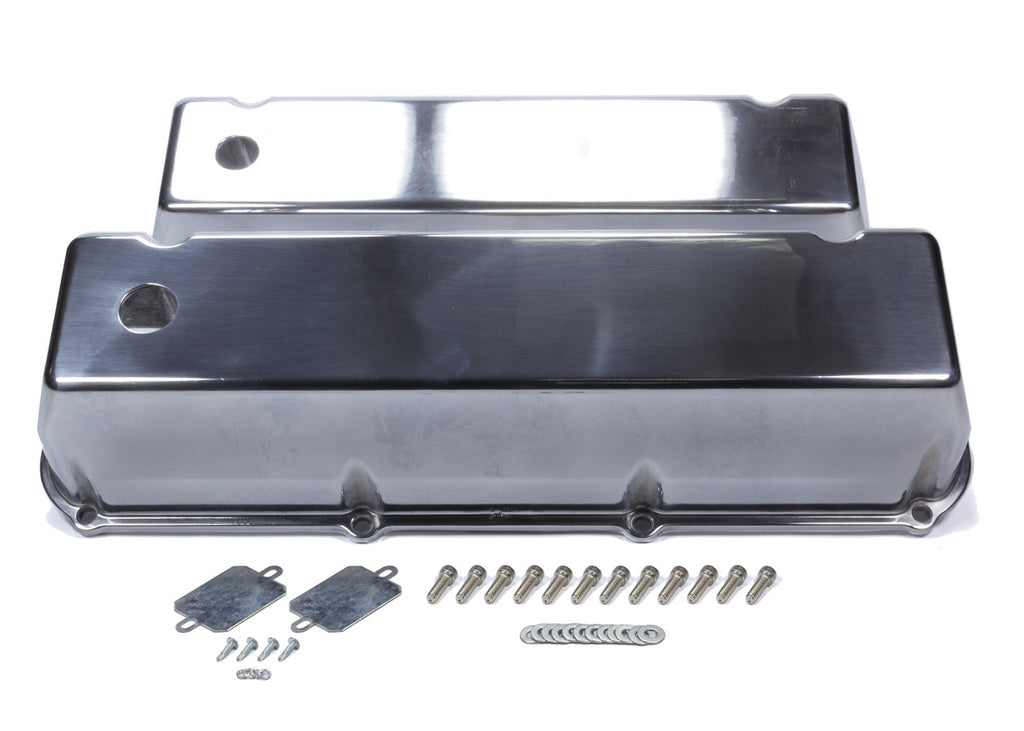 MR. GASKET 6873G BBF Cast Alm Valve Cover Set w/Hole Polished