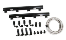 Load image into Gallery viewer, MSD IGNITION 2723 MSD IGNITION LS7 Fuel Rail Kit for Atomic EFI - Black Anodized Aluminum with 8 AN Female O-Ring Inlets and Outlets