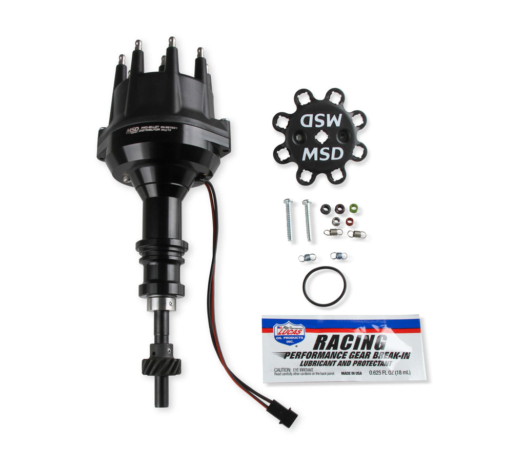 MSD IGNITION 857931 MSD Ignition Pro-Billet Distributor for Small Block Ford 302 - Magnetic Pickup, Mechanical Advance, HEI Style Terminal