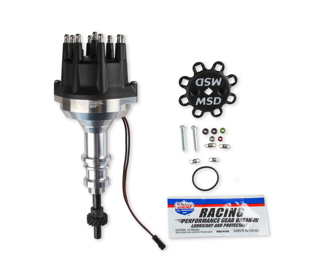 MSD IGNITION 857951 SBF 302 Pro-Billet Dist w/Small Cap & Steel Gear