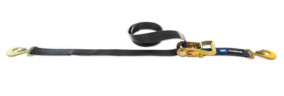 MACS CUSTOM TIE-DOWNS 121108 2in x 8ft Tie Down Strap Flat Snap Hook