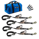MACS CUSTOM TIE-DOWNS 511108 4 Tie Down/Axle Strap Combo Twisted Hook