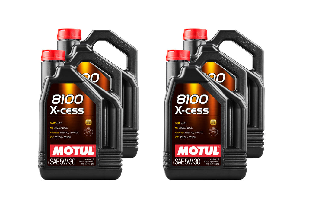 MOTUL USA 108946 MOTUL USA 8100 X-cess 5W30 Synthetic Motor Oil – 4 Pack, 20 Liters Total