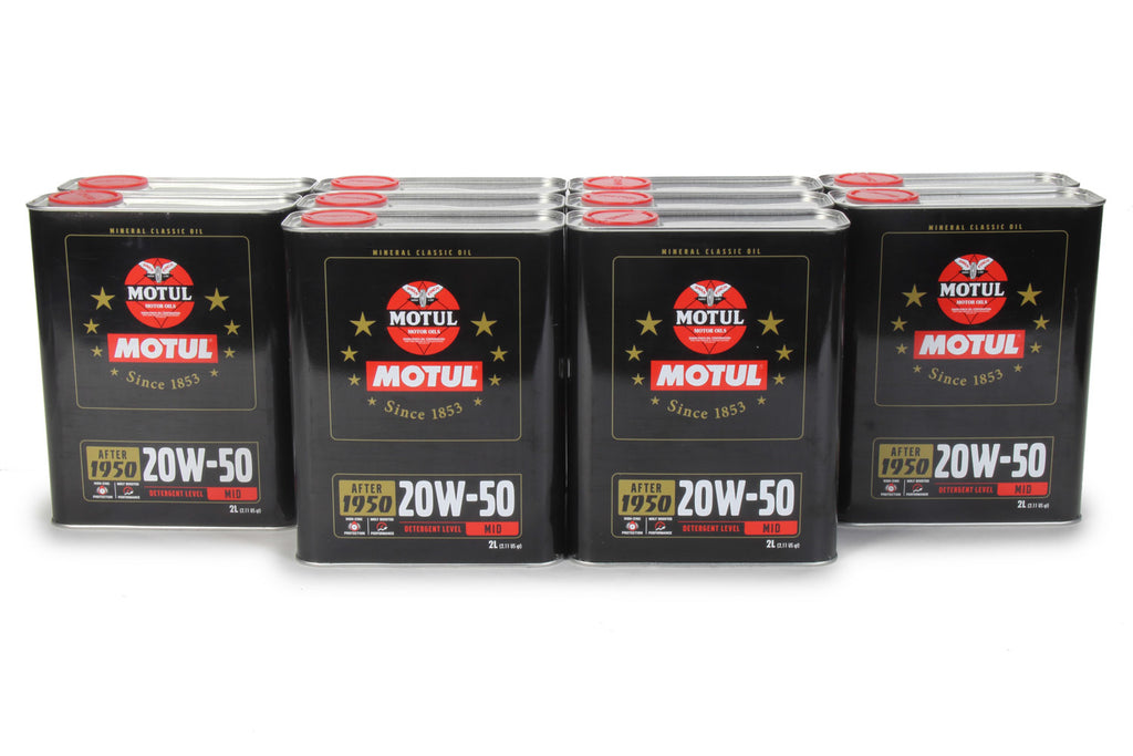 MOTUL USA 110621 MOTUL USA Classic Performance 20W-50 Conventional Motor Oil, Part Number 110621, 2-Liter Cans, Case of 10