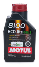 Load image into Gallery viewer, MOTUL USA 111359 8100 Eco-Lite Gen3 5w20 1 Liter