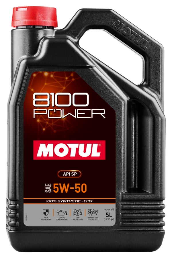 MOTUL USA 111812 8100 Sport Power 5w50 5 Liter Bottle