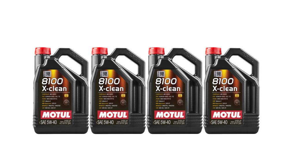 MOTUL USA 114859-4 MOTUL USA 8100 X-Clean 5W-40 Synthetic Motor Oil - 4 x 5 Liter Bottles