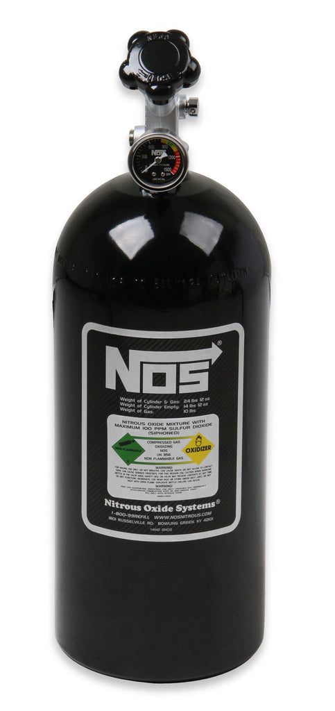 NITROUS OXIDE SYSTEMS 14745B NOS Bottle 10lb w/Super Hi-Flo Valve -  Black
