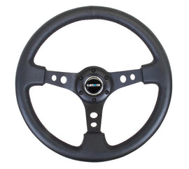 NRG INNOVATION RST-006BK Steering Wheel 350mm 3in Dish Black Leather
