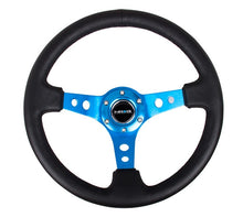 Load image into Gallery viewer, NRG INNOVATION RST-006BL Steering Wheel 350mm 3in Dish Blk Leather/Blue Ct