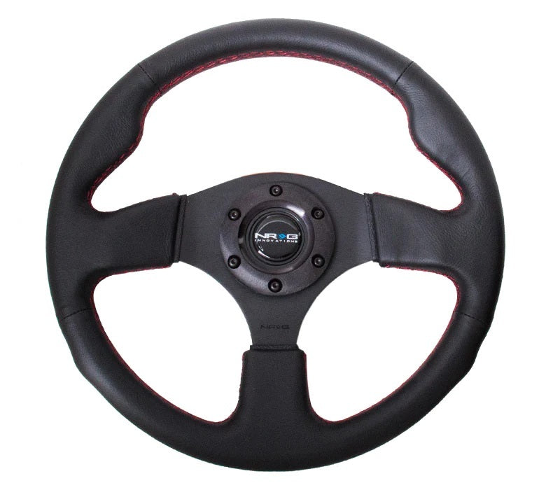 NRG INNOVATION RST-012R-RS Steering Wheel 320mm Flt Bottom Black Leather
