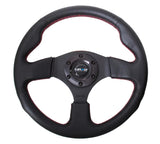 NRG INNOVATION RST-012R-RS Steering Wheel 320mm Flt Bottom Black Leather