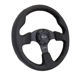 NRG INNOVATION RST-012R Steering Wheel 320mm Flt Bottom Black Leather