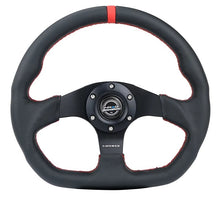 Load image into Gallery viewer, NRG INNOVATION RST-024MB-R-RD Steering Wheel 320mm Flt Bottom Blk Leather w/Red